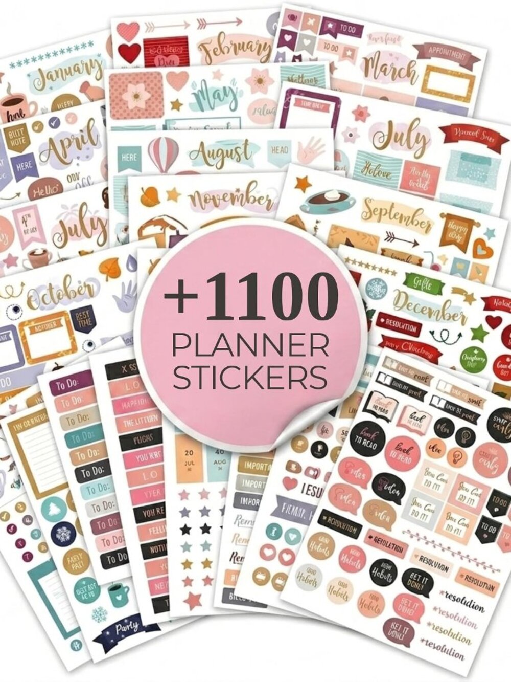 Aesthetic Monthly Planner Stickers - 1100+ Beautiful Design Accessories